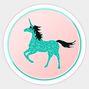 Green Unicorn Sticker